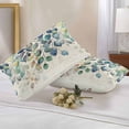 thumbnail image 2 of Lumbar Pillow Covers 20x12 Inch Set of 2, Blue Teal Botanical Waterproof Outdoor Pillow Covers, Weeping Fall Eucalyptus Leaves Rustic Decorative Cushion Pillowcases for Couch, Sofa, Bed, Patio, 2 of 9