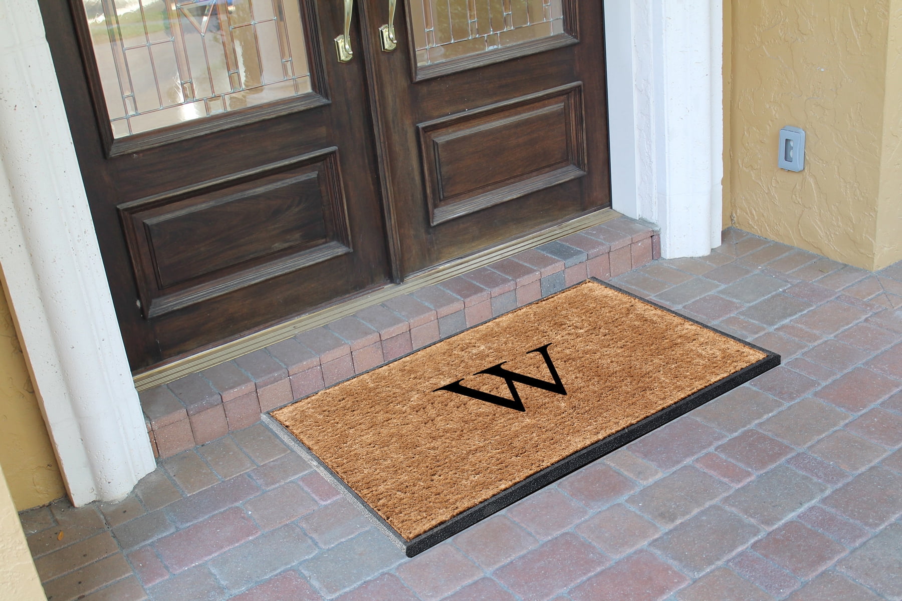 A1HC First Impression 30 in. x 48 in. Rubber and Coir Molded Double Monogrammed Door Mat