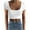 White, variant on Timegard Going out Tops for Women Ribbed Slim Square Neck Cropped Tee Comfy Solid Color Summer Fashion