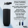 thumbnail image 2 of Strike Plastic Water Bottles with Carrier Handle 27 oz. Set of 10, Bulk Pack - Reusable, Great for Gym, Hiking, Cycling, and For School - Black, 2 of 5