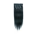 thumbnail image 2 of 100g 14inch Natural Black Straight Clip in Human Hair Extensions, 2 of 8