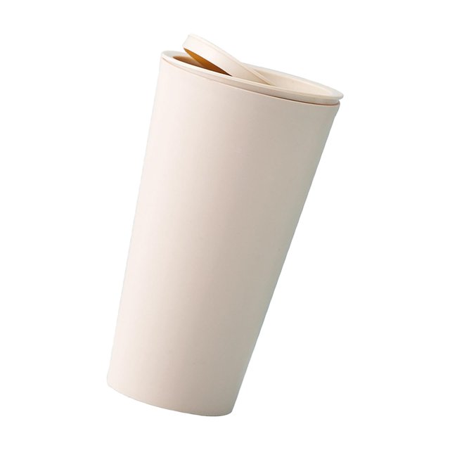 Papelera Papelera de Escritorio con Tapa Cubo de Basura de Escritorio Beige Gloria Bote de basura de plástico