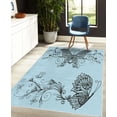 thumbnail image 4 of Spring Decorative Rug, Butterfly with Floral Mandala Pattern Bohemian Design with Butterfly Wings, Quality Carpet for Bedroom Dorm and Living Room, 6 Sizes, Pale Blue, by Ambesonne, 4 of 4