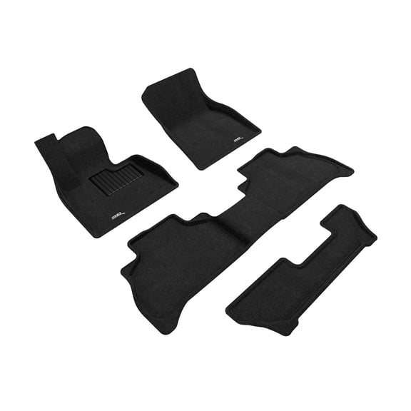3D MAXpider 2019-2024 Fits BMW X5 G05 7-Passenger Elegant Woven Nylon Black 1st 2nd 3rd Row Floor Mat L1BM10704709