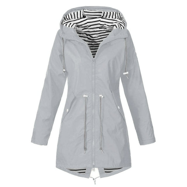 Veste de Pluie Imperméable pour Femmes, Coupe-Vent, Grande Taille