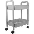 thumbnail image 4 of MLINS Utility Storage Cart Dual-Tier Rolling Cart Heavy Duty Storage Basket Portable Trolley with Wheels, 4 of 8