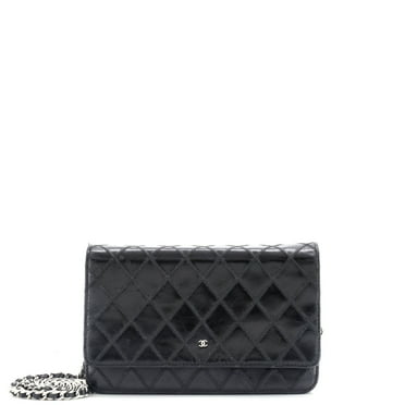 Pre-Owned Diamond Stitch Wallet on Chain Quilted Lambskin By Rebag
