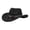 Black, variant on Men's Western Cowboy Hat: Wide Brim Felt Fedora Hat with Buckle Belt for Holidays, Outdoor Activities, and Everyday Wear