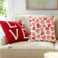 thumbnail image 5 of Valentines Day Pillow Covers 18x18 inch Watercolor Pink Hearts Valentines Day Throw Pillows Anniversary Wedding Cushion Case Valentines Day Decorations for Sofa Couch, 5 of 6