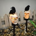 thumbnail image 3 of Decorations, Outdoor Solar Scary Skull Lights, Realistic Skeleton Crows Solar Walkway Lights, Waterproof Garden Lights for Yard Outside Pathways, 3 of 7
