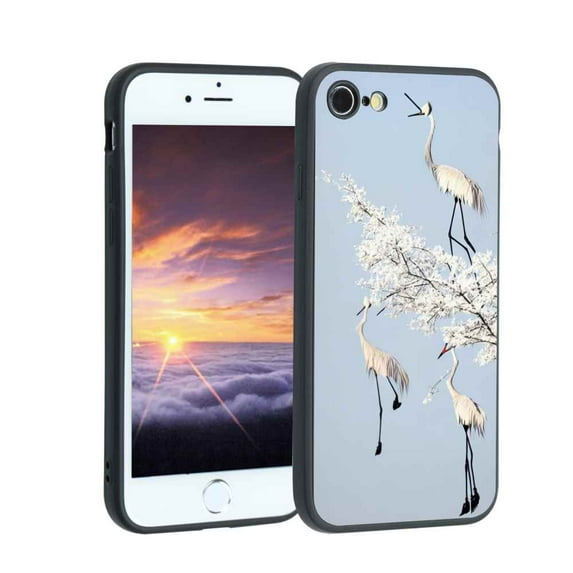 Cranes-170 Phone Case, Degined for iPhone 7 Case Men Women, Flexible Silicone Shockproof Case for iPhone 7