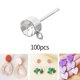 thumbnail image 3 of Pendientes de tuerca de imitación Sunnimix 100 Uds. Plata 6mm con Lazo, 3 of 7