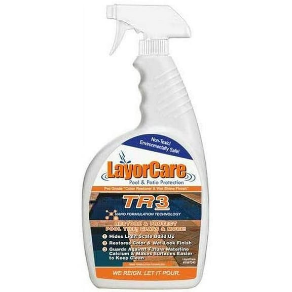 LayorCare TR3 Pool Tile Restorer and Protectant - Liquid Pool Clarifier - 1 Quart