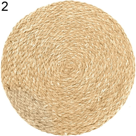 

Realyc 2022 New Corn Water Grass Handmade Weave Round Coaster Pad Mat Heat Insulation Placemat