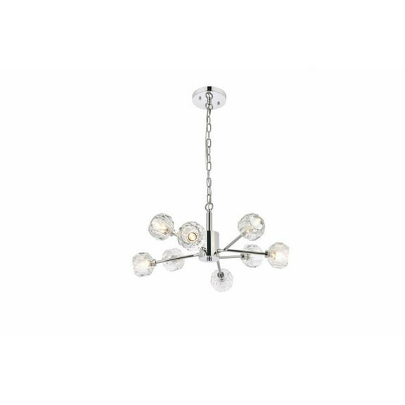 8 Light Pendant in Modern Style-12 inches Tall and 24 inches Wide-Chrome Finish Bailey Street Home 390-Bel-4973559