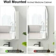 thumbnail image 4 of Beveled Edge Arched Medicine Cabinet with Mirror,2-Door Arch Surface Mount Medicine Cabinets Mirror,Frameless Mirrored Medicine Cabinets for Bathroom Mirror Cabinet,botiquines de baño 24x28, 4 of 7