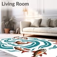 thumbnail image 2 of ODIKA 5'x7' Machine Washable Non-Slip Area Rug, Trout Stream Wilderness Path Illustration High Traffic Rug, Brown, 728803, 2 of 7