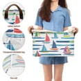 thumbnail image 5 of Yayeee Foldable Storage Basket for Shelves with Handles Waterproof Cloth Bins, Colorful Sailboats, 5 of 7