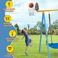 thumbnail image 3 of 7 in 1 Swing Sets for Outside,A-Frame Swing Set with Climbing Ladder,2 Swing,Trapeze Bar,Basketball Hoop, 3 of 7