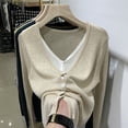 thumbnail image 4 of Otoño 2022 Nueva ropa de mujer Cuello en V Manga larga Tops de punto Cárdigans Tops casuales, 4 of 5