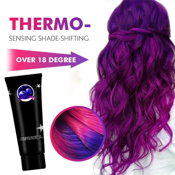 Clearance Tinte de pelo Tintes Termocrómicos que Cambian de Color Pigmento Multicolor para el CabelloHair Dye