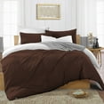 thumbnail image 1 of SGI Bedding Oversized Queen Size Duvet Covers Egyptian Cotton 1000TC 3 Piece Set Chocolate Reversible, 1 of 6