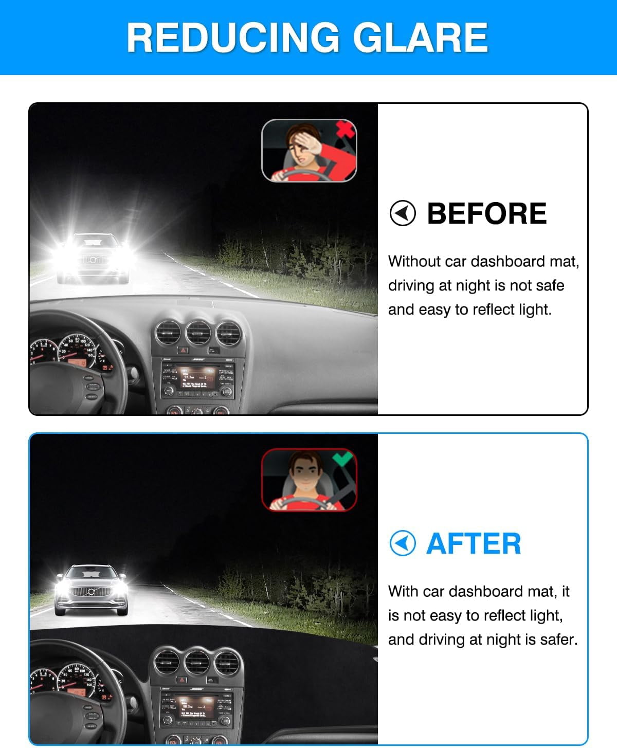 Canvcle Dashboard Cover Mat for 2007-2012 Nissan Altima Accessories Dash Cover Flannel Sun shade Glare UV Rays Protector