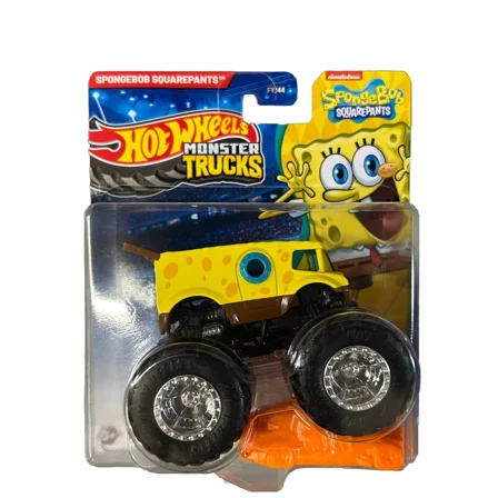 Hot Wheels Monster Trucks Spongebob Squarepants Connect and Crash Orange Car 1:64 Scale Die Cast