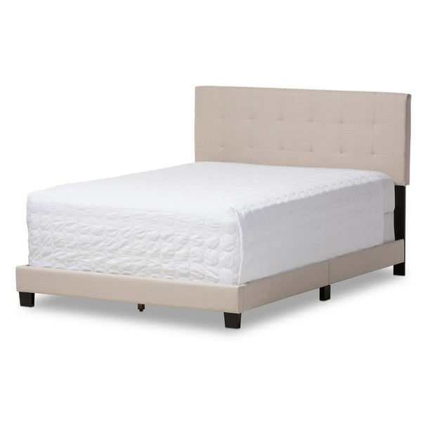 Brookfield Beige Fabric Upholstered GridTufted FullSize Bed
