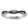 thumbnail image 1 of Sterling Silver Rhodium Plated Back & White Diamond Ring Size 8, 1 of 3