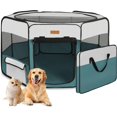 thumbnail image 1 of plegable para perros con cubierta de malla extraíble, corral portátil para mascotas en interiores o exteriores, 1 of 6