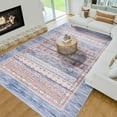 thumbnail image 6 of Wellber Boho Area Rug Wellber Moroccan Rugs Washable Carpet for Bedroom Living Room Home Decor,5'x8',Blue, 6 of 7