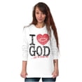 thumbnail image 5 of God Loves Me Jesus Christian Faith Women's Long Sleeve T Shirt Brisco Brands S, 5 of 6
