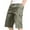 Green@, variant on Men's Casual Twill Elastic Cargo Shorts Below Knee Loose Fit Multi-Pockets Capri Long Shorts
