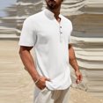 thumbnail image 4 of pstuiky camisas de manga larga para hombre, Camisas de manga larga con cuello alto y botones sólidos para hombre Tops de hombre xl, 4 of 7
