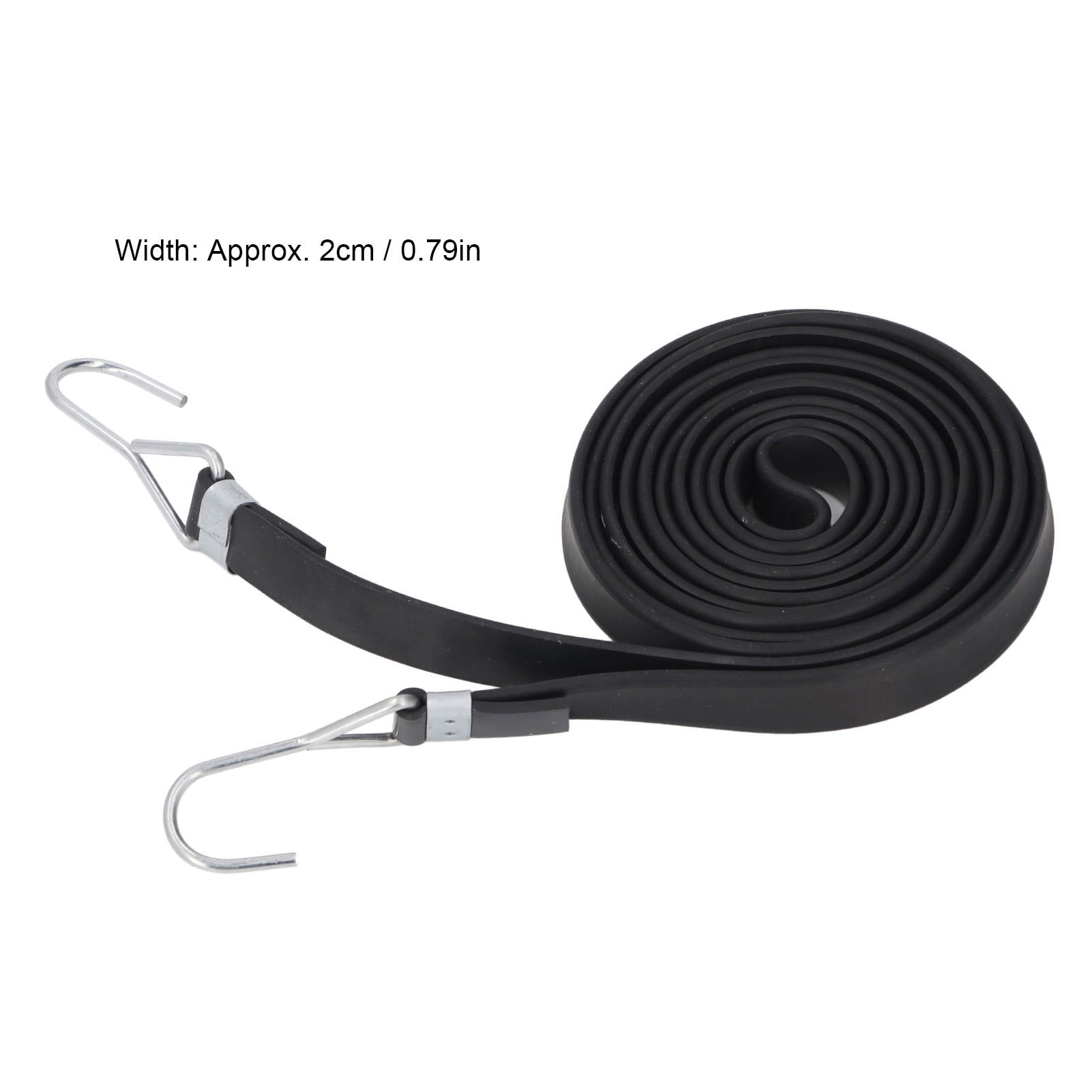 Yajisi 10‑Pack Heavy‑Duty 2cm Black Bungee Straps 2.5m – Ultra‑Elastic Outdoor Hook Cords for Luggage, Trash Lids & More