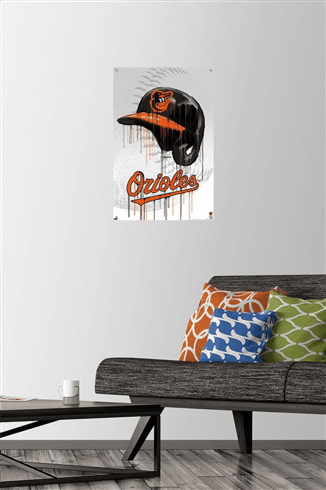 MLB Baltimore Orioles - Drip Helmet 22 Wall Poster with Push Pins, 14.725" x 22.375"