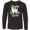thumbnail image 3 of Inktastic St. Patrick's Day Llama Be Irish with Green Shamrocks Long Sleeve Youth T-Shirt, 3 of 5