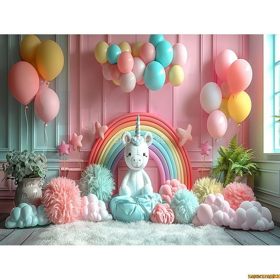 Arch Balloons Happy Birthday Party Photography Backdrops Props Joyous Candyland Newborn Baby Photo Studio Background TF-06