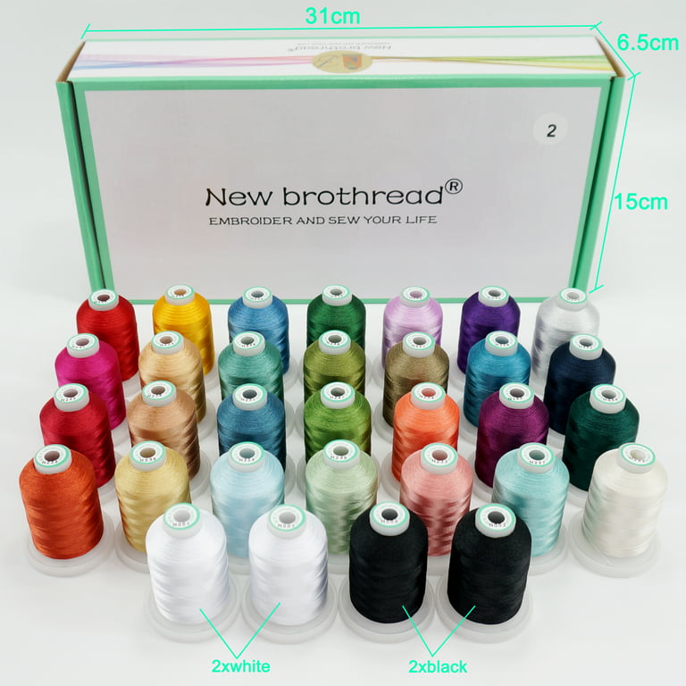 New brothread 80 Spools Polyester Embroidery Machine Thread Kit 500M (550Y)  Each Spool - Colors Compatible with Janome and Robison-Anton Colors