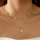 thumbnail image 3 of Collar de perlas para las mujeres Dainty Gold Necklace Prom Pearl Choker Layered Necklaces Jewelry Gifts for Girls Vintage Double Pearl Pendant Necklace, 3 of 7