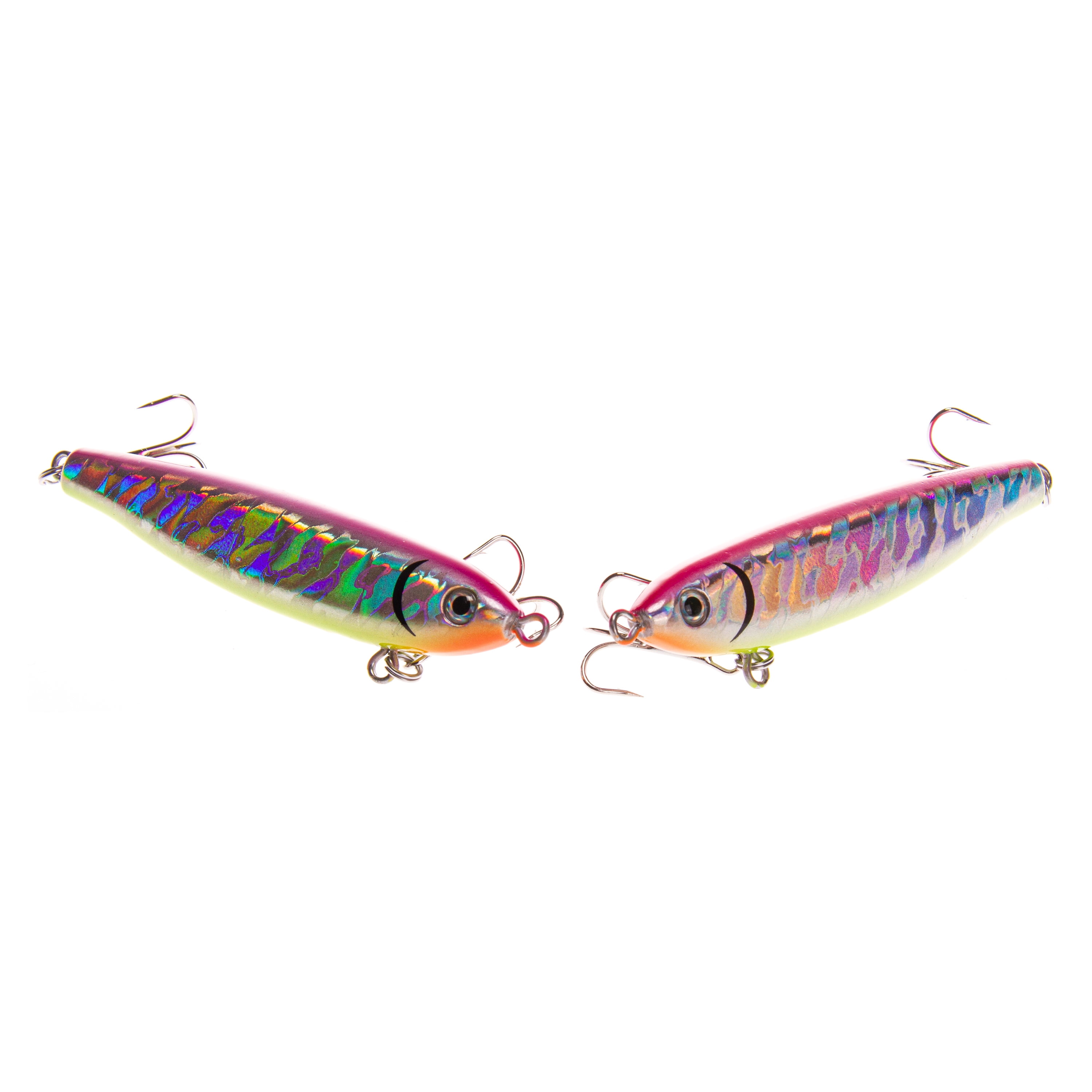 Ozark Trail Saltwater Inshore Twitch Bait Fishing Lures, Pink/Chartreuse, 2-Pack