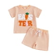 thumbnail image 2 of Kiijoy Baby Boys Easter Outfits Letter Embroidery Short Sleeve T-Shirt Shorts Set, Sizes 0-6 Months, 2 of 6