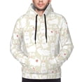 thumbnail image 4 of KLL White Rabbit Print Mens Hoodie Long Sleeve Casual Pullover Hooded Sweatshirt Fashion Drawstring Hoodies with Pocket-Large, 4 of 6