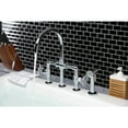 thumbnail image 4 of Kingston Brass KS2331CG Fuller Two-Handle 4-Hole Deck Mount Industrial Style Bridge Kitchen Faucet with Brass Side Sprayer in Polished Chrome, 4 of 7