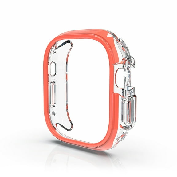 Compatible for Apple Watch Case 44mm Series 6/5/4/SE, Crystal Shockproof Ultra-Thin Hard PC Bumper Case All-Around Edge Protective Cover Frame[NO Screen Protector] for iWatch Accessories,Orange