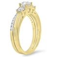 thumbnail image 2 of Dazzlingrock Collection 1.00 Carat (ctw) 14K Round Diamond 3 Stone Engagement Ring Matching Band Set 1 CT, Yellow Gold, Size 10, 2 of 4