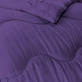 thumbnail image 5 of D.N.G. BEDDINGS 3 Piece Luxury Wavy Stitching Comforter Set Super Soft, All Season, 800 Thread Count, 100% Egyptian Cotton, With 6 Corner Tabs, Super King Size Purple Color, 5 of 6