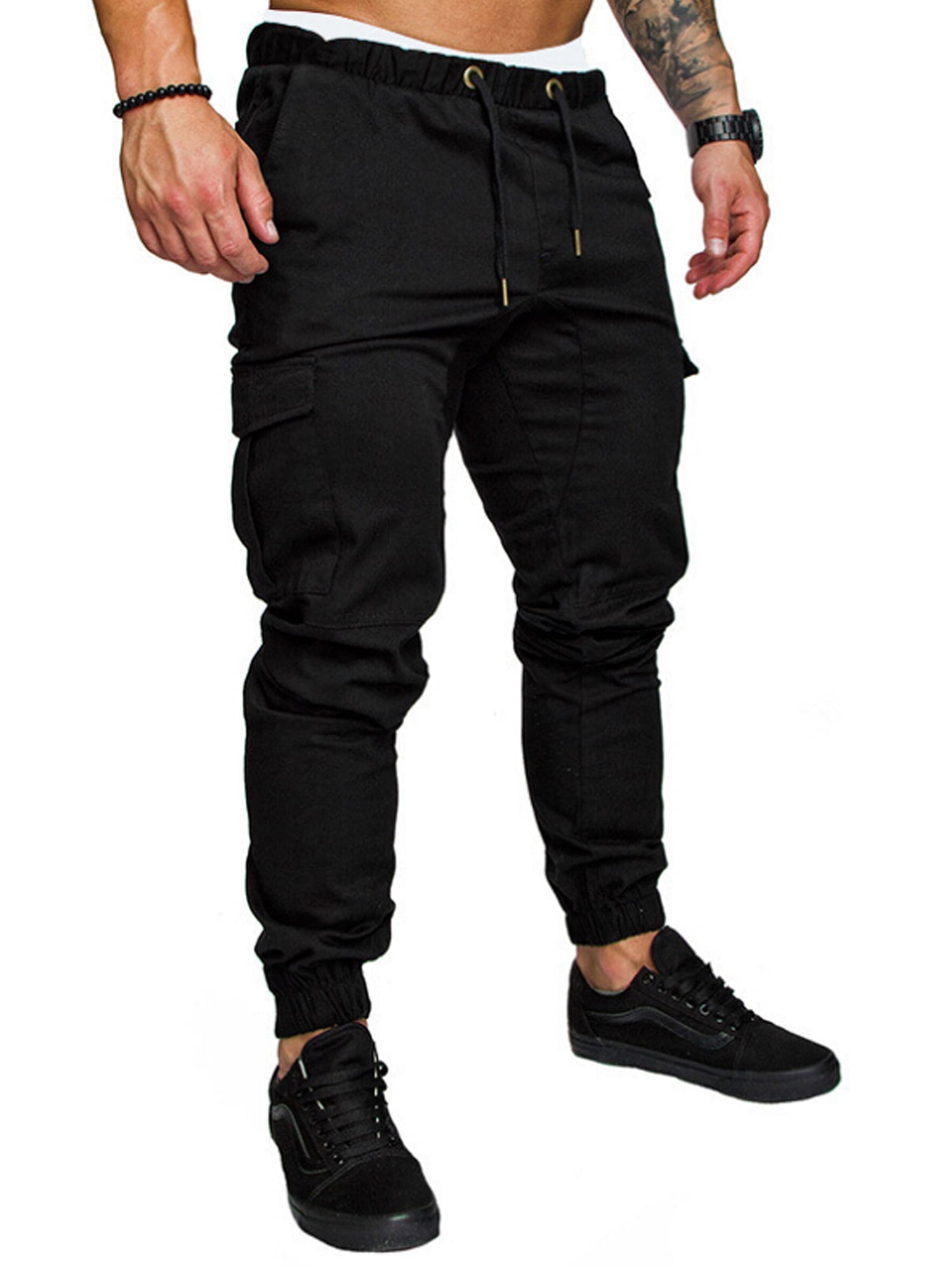 Jogger Slim Pencil Casual Trousers Pants Fit Straight Cargo Leg Urban Men's New 