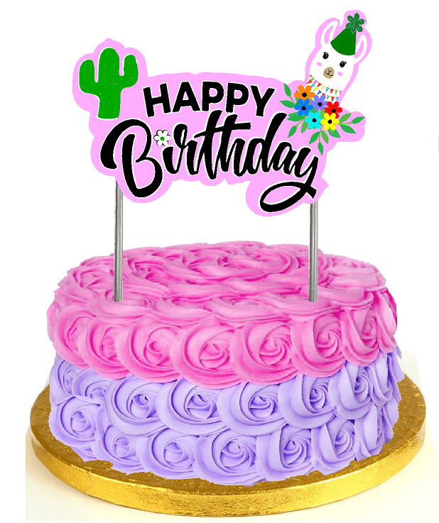 Happy Birthday Cake Topper Banner Decorating Candle Party